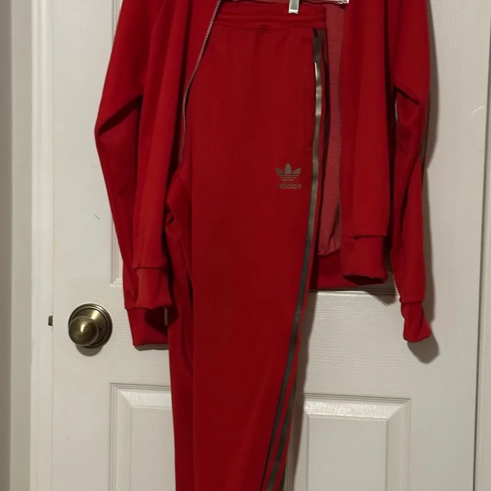 Adidas Red Tracksuit. Large - Picture 4 of 6